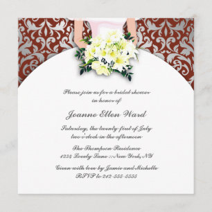 maroon and Yellow Bridal Shower Invitation