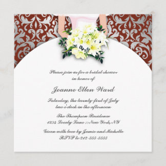 maroon and Yellow Bridal Shower Invitation
