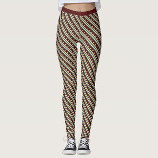 Maroon And Yellow Star Stripe Pattern Gym Fitness Leggings