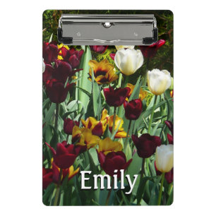 Maroon and Yellow Tulips Colourful Floral Mini Clipboard
