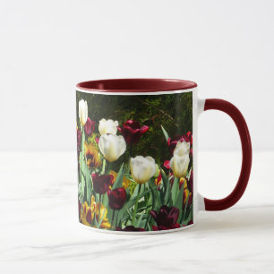 Maroon and Yellow Tulips Colourful Floral Mug