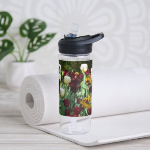 Maroon and Yellow Tulips Water Bottle