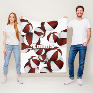 maroon basketball team colors kids sports decor fleece blanket