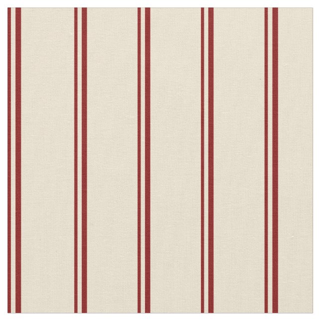 Maroon & Beige Coloured Lines Fabric (Close Up)