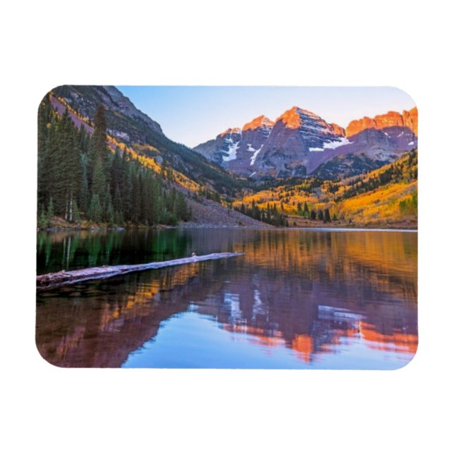 Maroon Bells Alpen Glow Magnet (Horizontal)