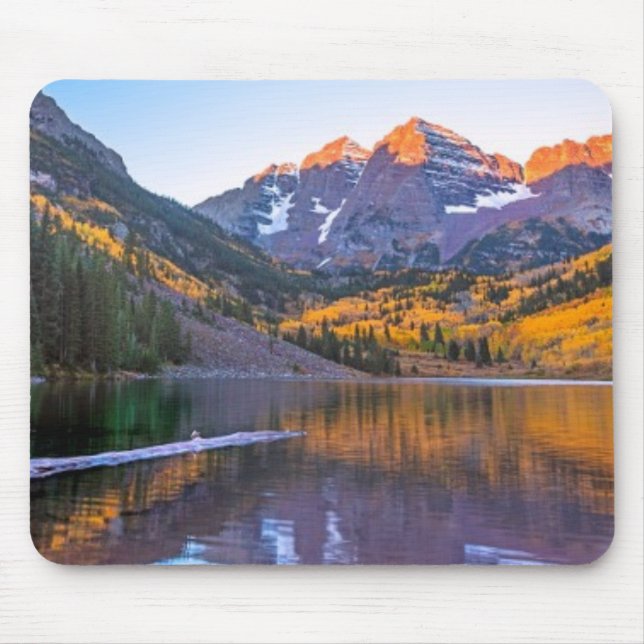 Maroon Bells Alpen Glow Mouse Mat (Front)