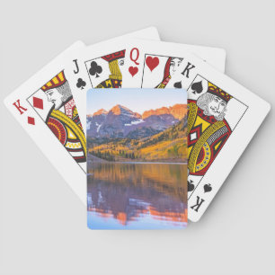 Maroon Bells Alpen Glow Playing Cards
