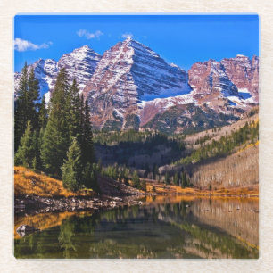 Maroon Bells Glass Coaster