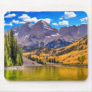 Maroon Bells in Aspen, Colorado Mouse Mat