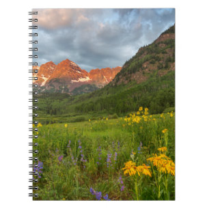 Maroon Bells Reflect Into Calm Maroon Lake Notebook