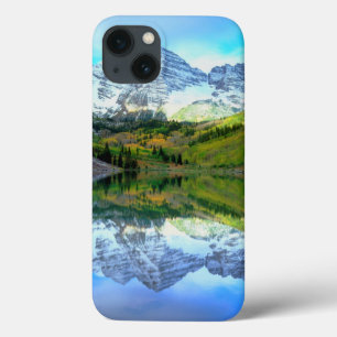 Maroon Bells reflecting in Maroon Lake iPhone 13 Case