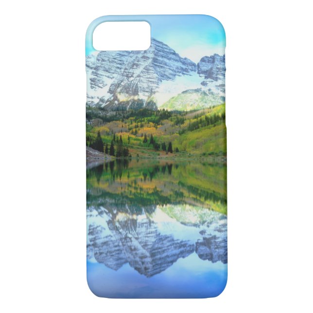 Maroon Bells reflecting in Maroon Lake Case-Mate iPhone Case (Back)