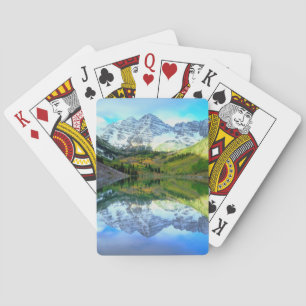 Maroon Bells reflecting in Maroon Lake Playing Cards