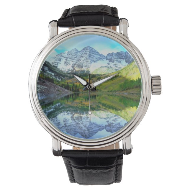 Maroon Bells reflecting in Maroon Lake Watch (Front)