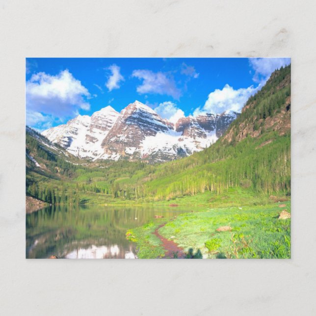 Maroon Bells Summer Meadow Postcard (Front)