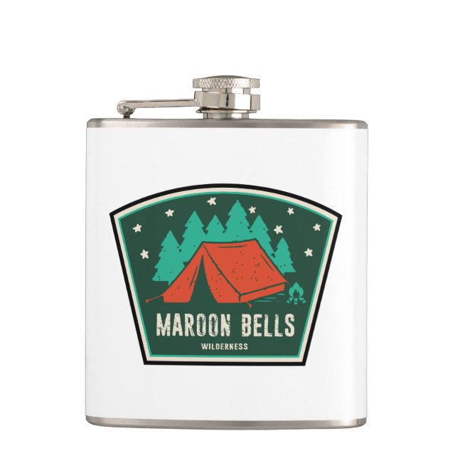 Maroon Bells Wilderness Camping Hip Flask (Front)