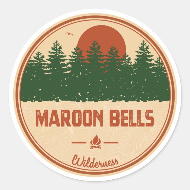 Maroon Bells Wilderness Classic Round Sticker (Front)