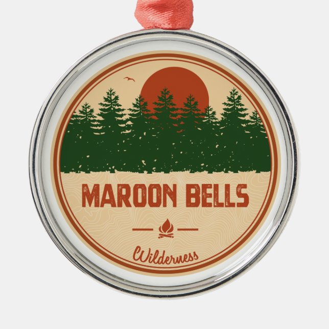 Maroon Bells Wilderness Metal Tree Decoration (Front)