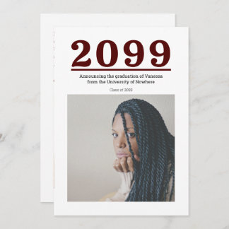 Maroon Big Numbers Two-Photo Graduation