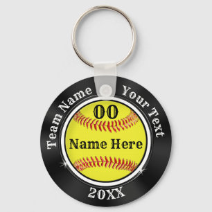 Maroon, Black and Grey Inexpensive Softball Key Ring