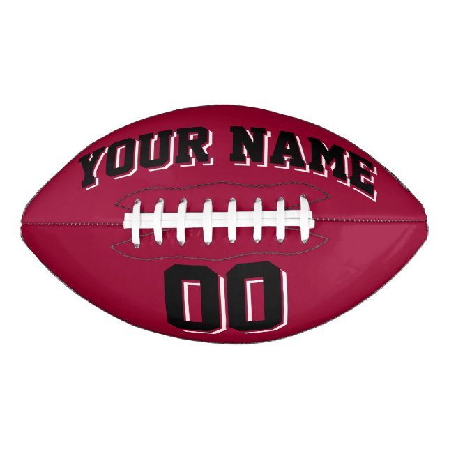 MAROON BLACK AND WHITE Custom Football American Football (Front)