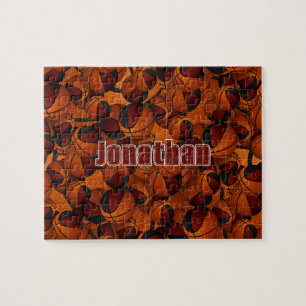 maroon black basketball boys girls team colours jigsaw puzzle