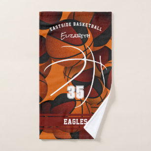 maroon black basketball team colours athlete name hand towel
