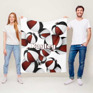 maroon black basketball team colours sports decor fleece blanket