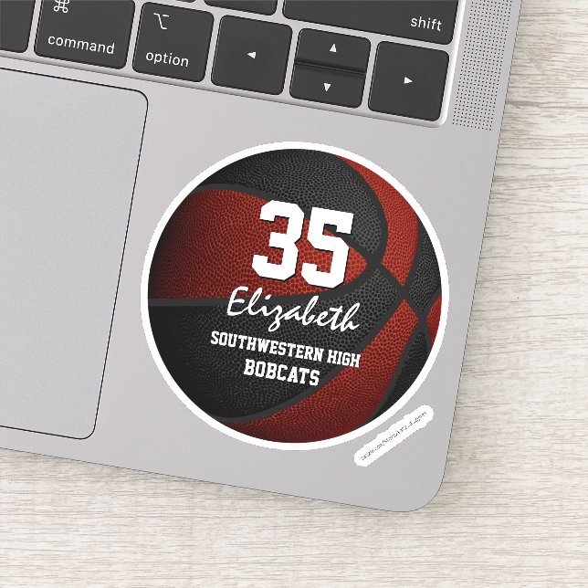 Maroon black basketball team party gift ideas (Detail)