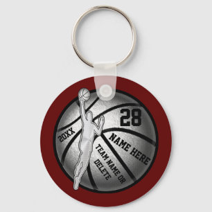Maroon Black Silver, Cheap Basketball Gifts, GUYS Key Ring