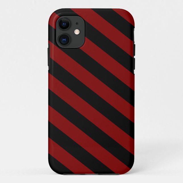 Maroon & Black Stripes iPhone 5 Case-Mate iPhone Case (Back)