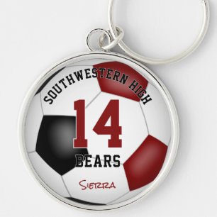 maroon black team colours soccer athlete gifts key ring