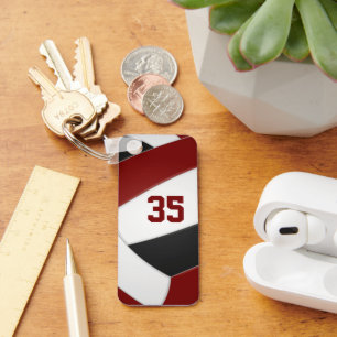 maroon black volleyball club colours athlete name key ring