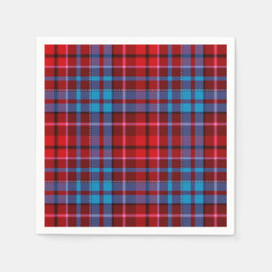 Maroon Blue Red Plaid Tartan Design Napkin