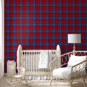 Maroon Blue Red Plaid Tartan Design Wallpaper
