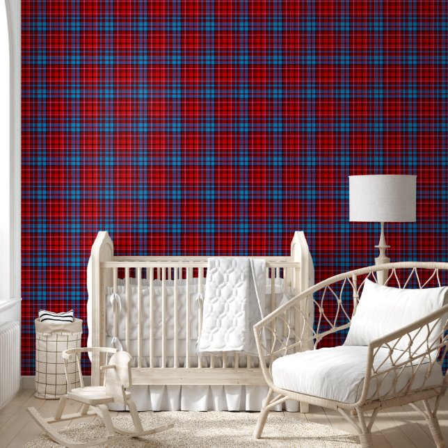 Maroon Blue Red Plaid Tartan Design  Wallpaper (Kids)