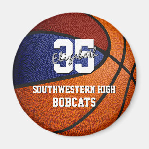 maroon blue sports team colours gifts basketball magnet