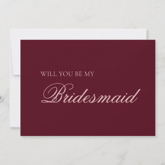 Maroon & Blush Pink Bridesmaid Proposal Card