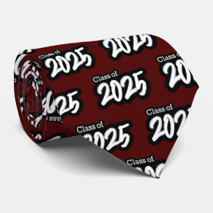 Maroon Bold Brush Class of 2025 Neck Tie