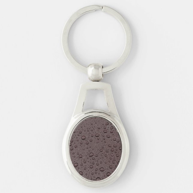Maroon brown water droplets key ring (Front)