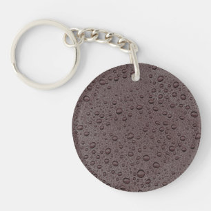 Maroon brown water droplets key ring