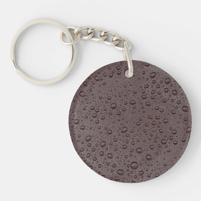 Maroon brown water droplets key ring (Front)