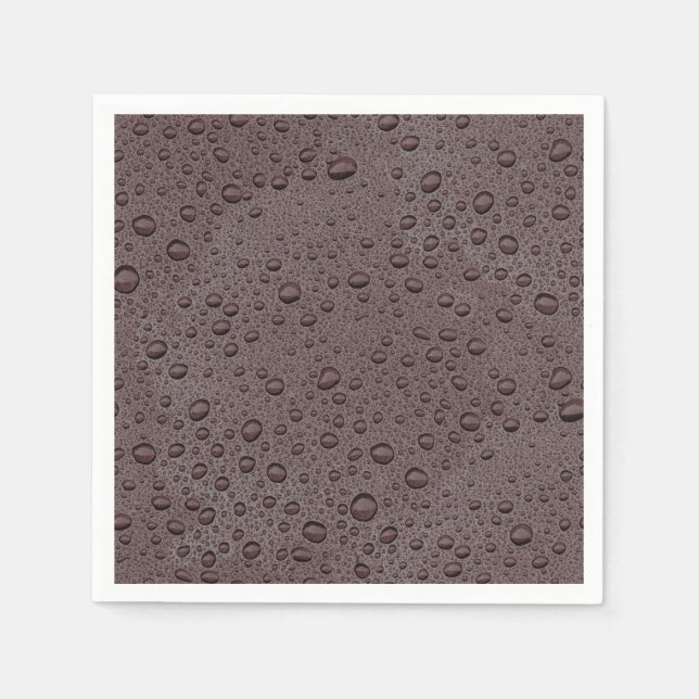 Maroon brown water droplets napkin (Front)