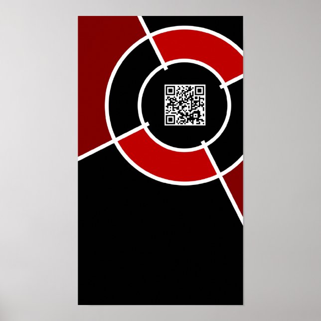 maroon bullseye QR code Poster (Front)