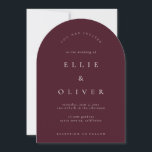 Maroon Burgundy Boho Arch Modern Wedding Invitation<br><div class="desc">Beautiful Maroon Burgundy,  boho,  simple,  elegant,  minimalist wedding invitation. Fully customisable with your names,  dates,  location and colours to match your wedding theme.</div>