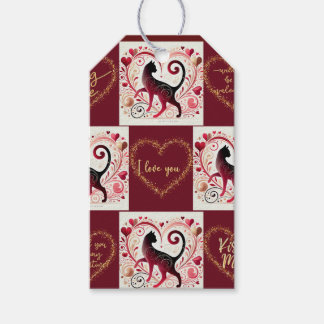 Maroon Cat - Wrapping Paper  Gift Tags