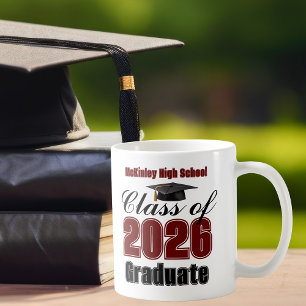 Maroon Class of 2026 Graduation Keepsake Coffee Mug