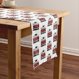 Maroon Class of 2026 Graduation Party Short Table Runner