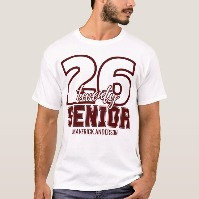 Maroon Class of 2026 Graduation T-Shirt (Front)