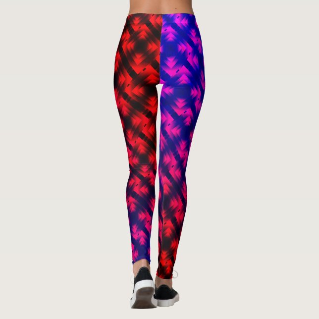 Maroon colour geometric simple design leggings (Back)